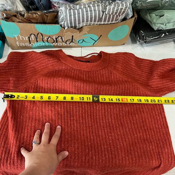 Vero Moda Orange Ribbed Crew Neck Sweater - Picture 7 of 7
